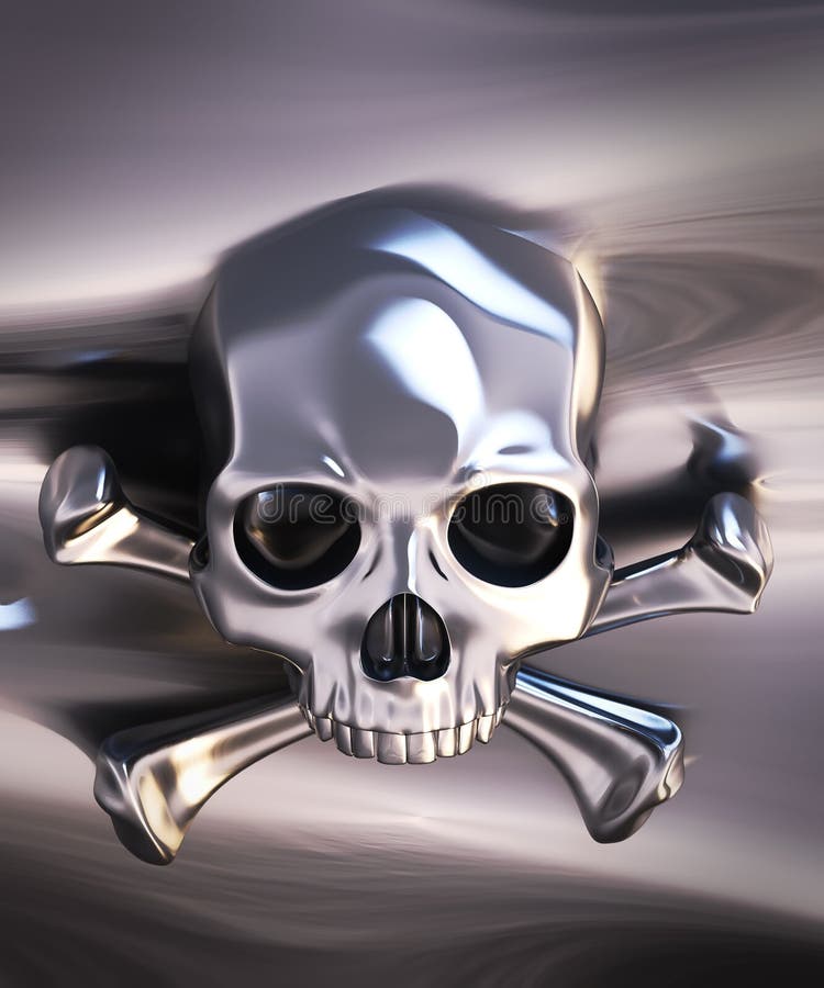 crossbones μεταλλικό κρανίο διανυσματική απεικόνιση crossbones μεταλλικό κρανίο διανυσματική απεικόνιση
