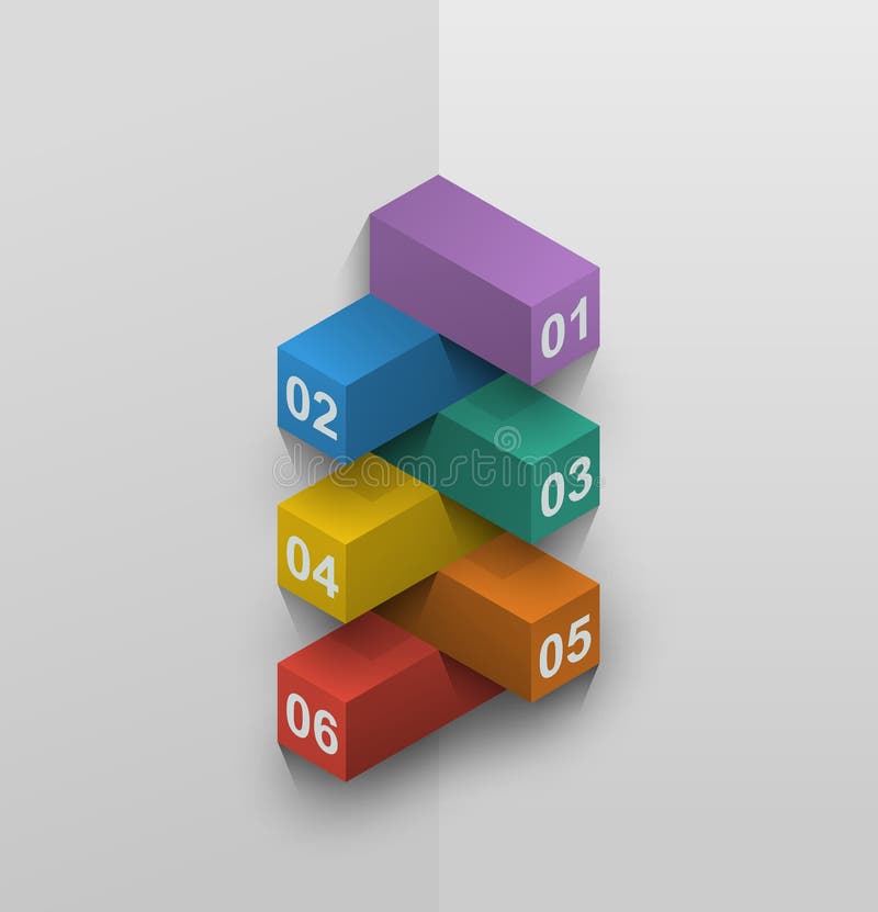 Crossed data blocks isometric presentation vector illustration