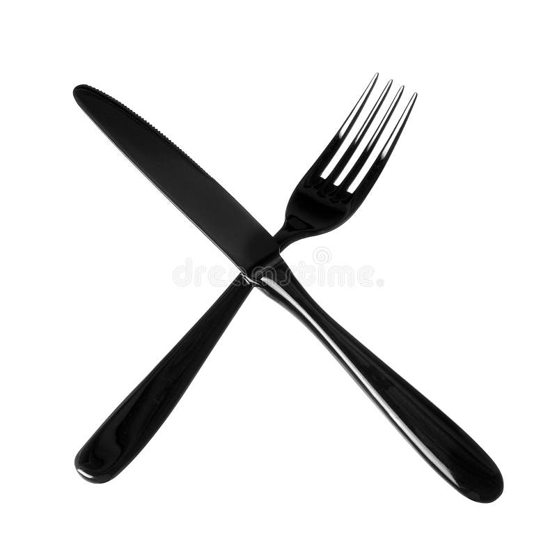 Crossed Fork and Knife Silhouette royalty free stock photo