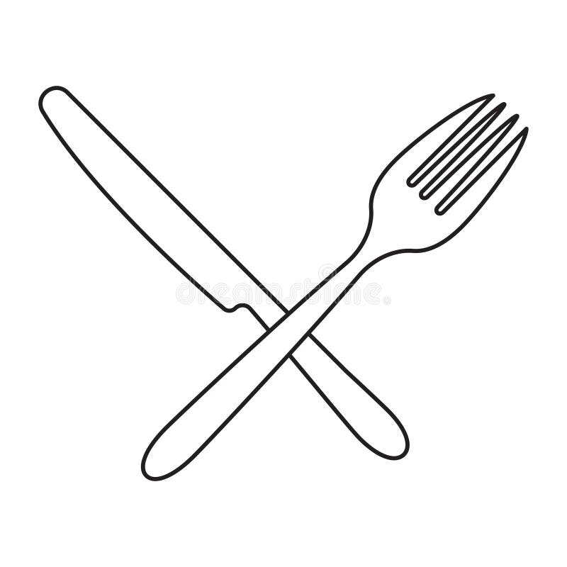 Crossed Knife And Fork Vector Illustration Stock Vector Illustration