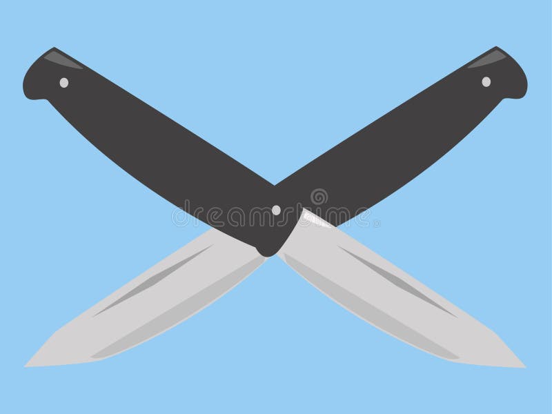 Crossed knives. stock illustration. Illustration of blades 535133