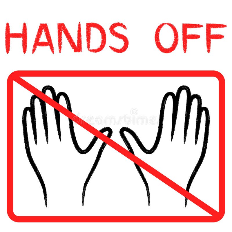 Crossed Out Hands in Red Rectangle Stock Vector Illustration of