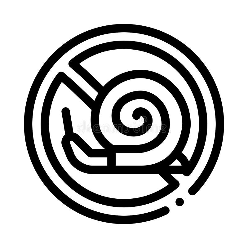 Crossed Snail Icon Vector Outline Illustration vector illustration Crossed Snail Icon Vector Outline Illustration vector illustration