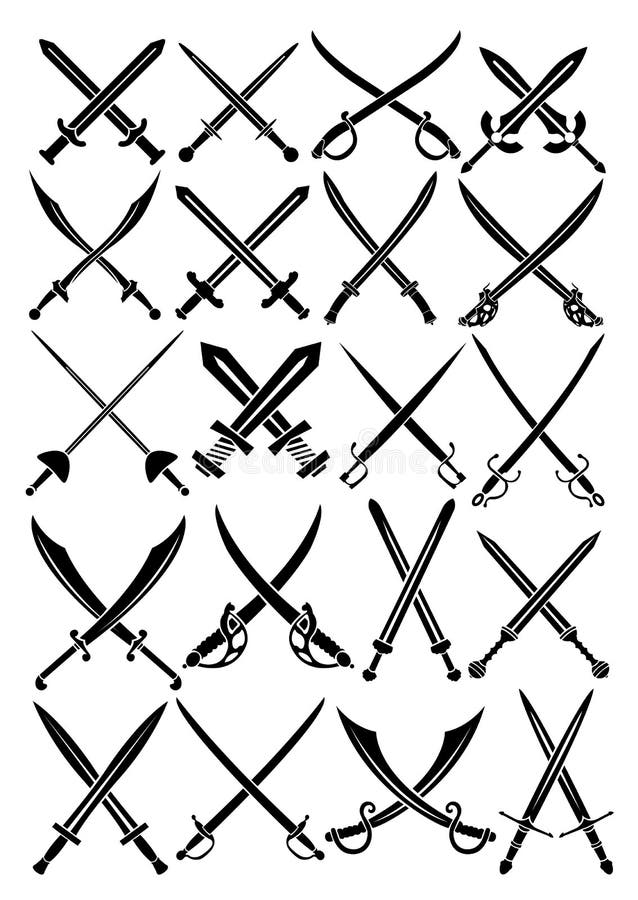 Crossed swords - vector clip art