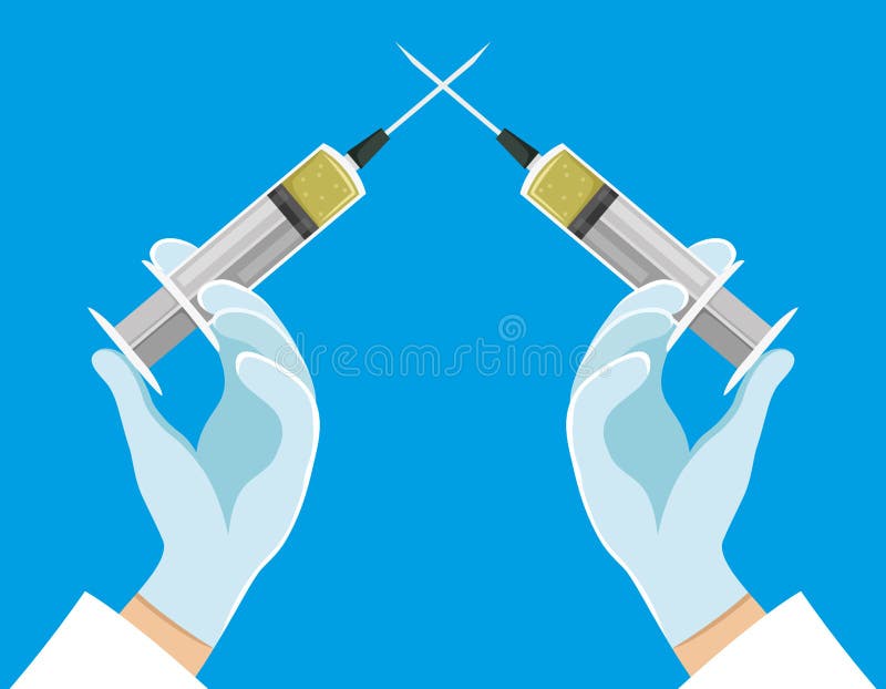 Crossed Syringes Vector Icon Stock Vector Illustration of icon