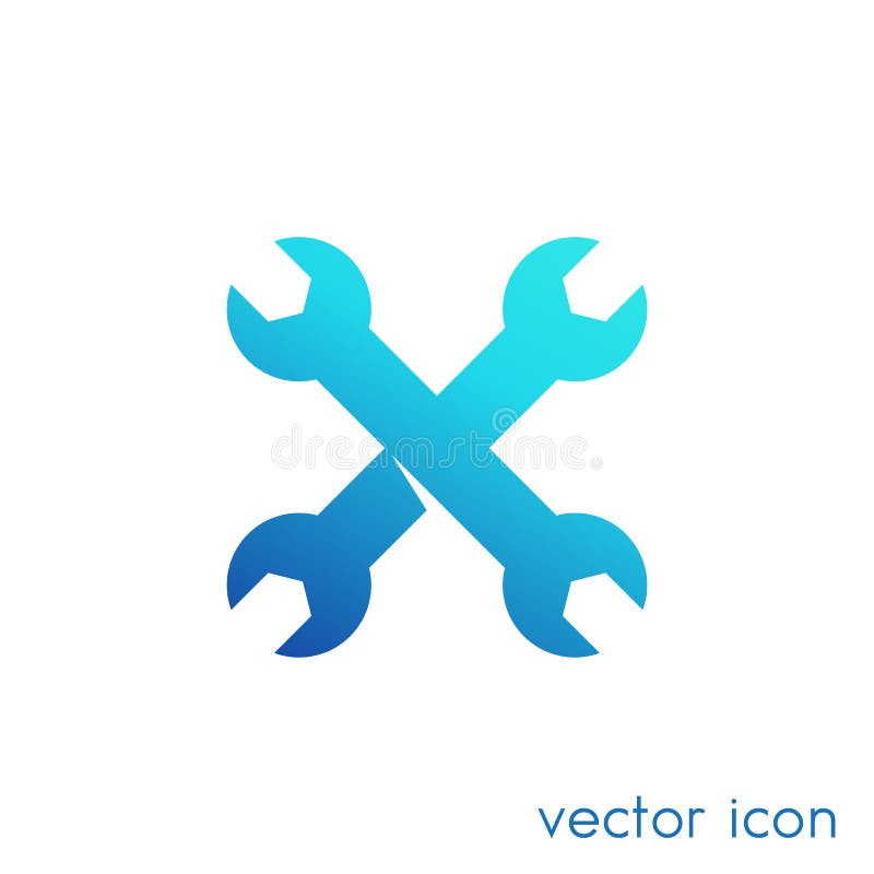 Crossed Wrenches Icon Repair Service Vector Stock Vector