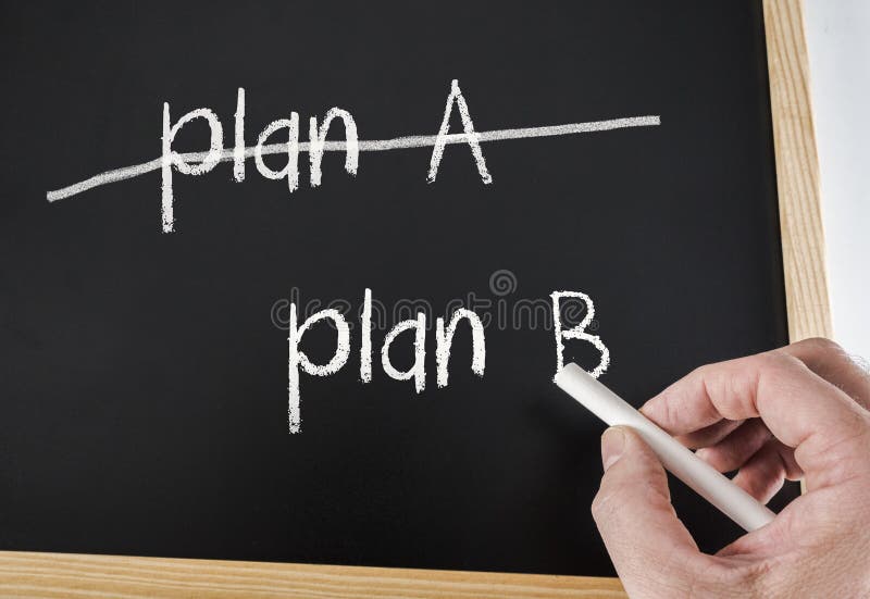 Crossing out Plan A and writing Plan B royalty free stock image Crossing out Plan A and writing Plan B royalty free stock image
