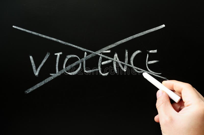 Crossing out violence on royalty free stock photography