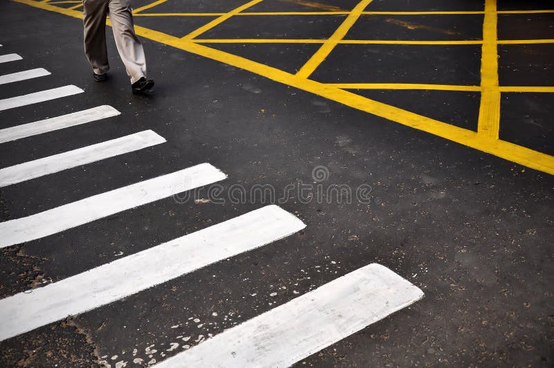 Crossing the road stock photo