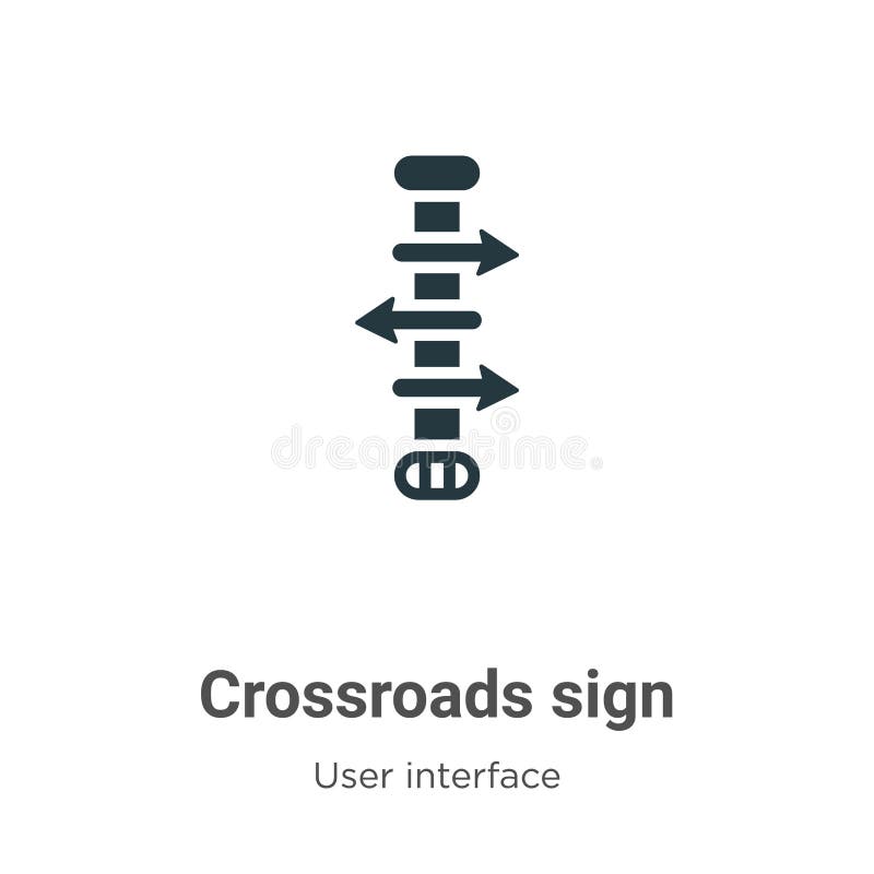 Crossroads Sign Vector Icon on White Background. Flat Vector Crossroads