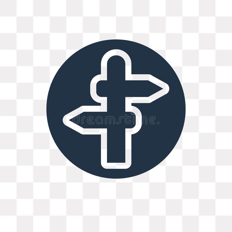 Crossroads vector icon isolated on transparent background, Cross vector illustration