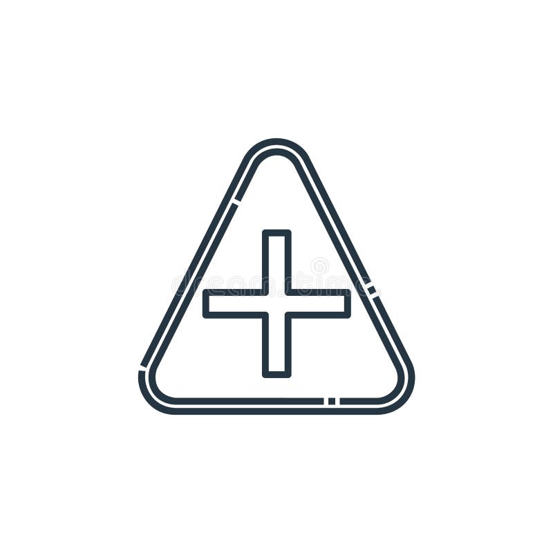 Crossroads vector icon isolated on white background. Outline, thin line crossroads icon for website design and mobile, app royalty free illustration