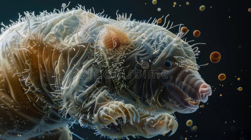 A crosssectional view of a water bear highlighting its ability to survive extreme conditions due to its welldeveloped. Digestive nervous AI generated