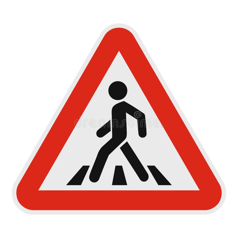 Crosswalk Icon, Flat Style. Stock Illustration - Illustration of sign ...