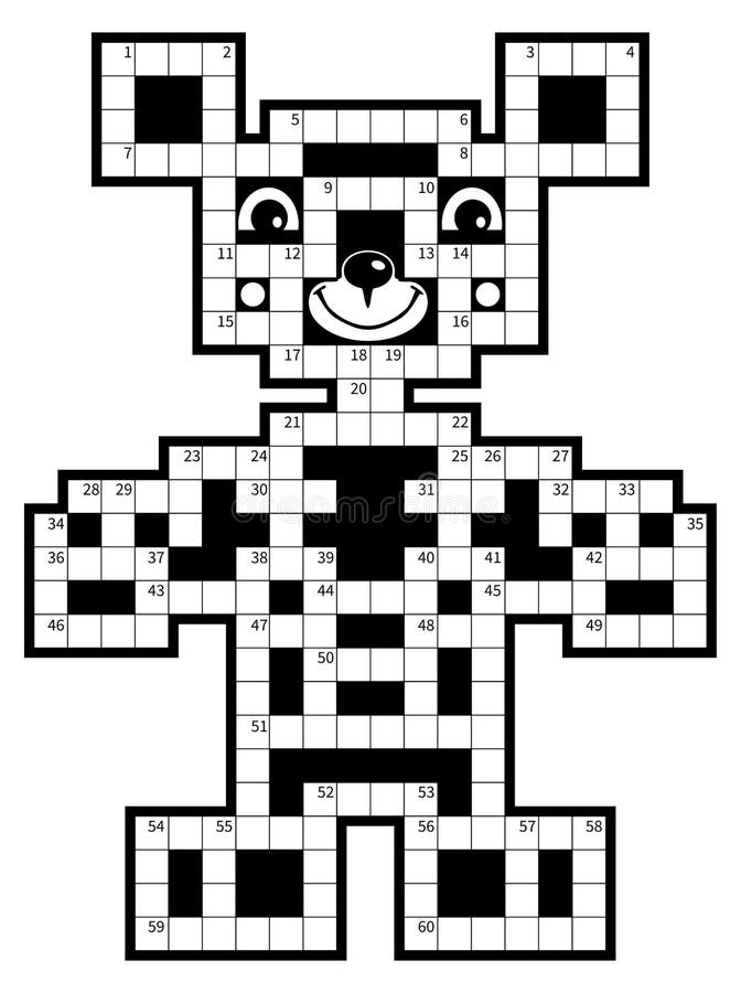 Crossword puzzle - cute bear.