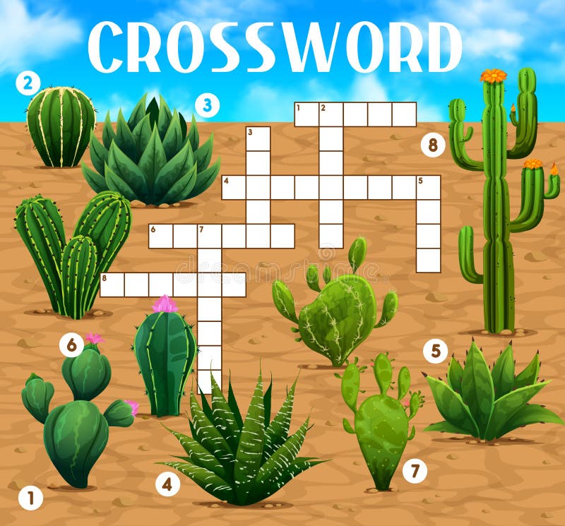 Crossword Quiz Game Grid with Mexican Cactus Stock Vector Crossword Quiz Game Grid with Mexican Cactus Stock Vector