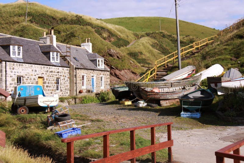 Crovie, a quaint fishing village in Scotland