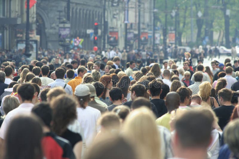 La multitud de transición calles.