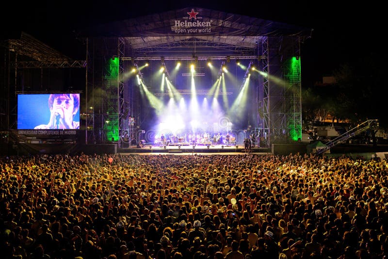 Crowd in a concert at Dcode Festival stock images