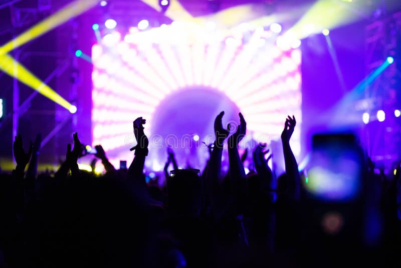 Crowd at Concert - Summer Music Festival Stock Photo - Image of summer ...