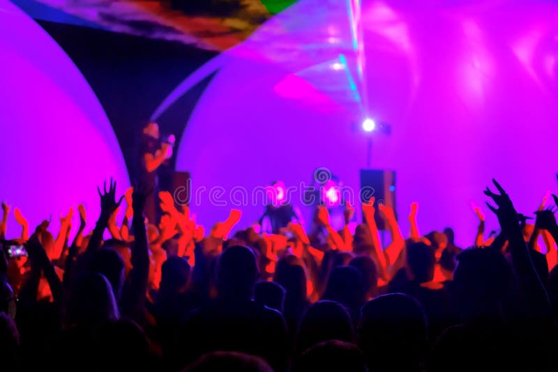 Crowd and DJs Dancing during Party Stock Image - Image of crowd, club ...