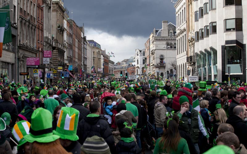 Crowd in Dublin on St. Patrick s Day