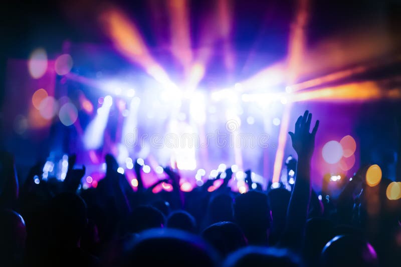 Silhouettes of Concert Crowd Stock Image - Image of discotheque ...