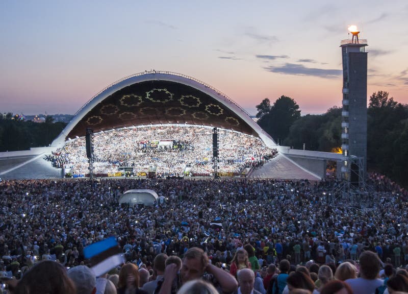 Crowd at Estonian National Song Festival in Tallinn