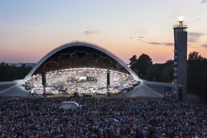 Crowd at Estonian National Song Festival in Tallinn