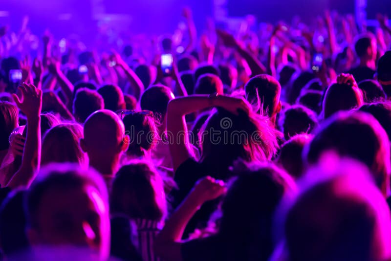 Crowd of fans at a concert stock photo. Image of dance - 19883884