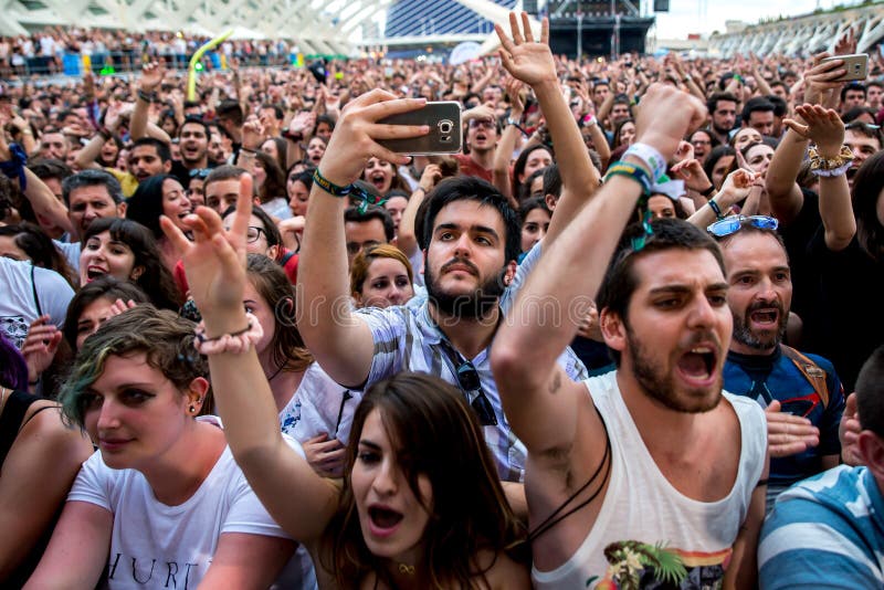 The crowd at Festival de les Arts royalty free stock image