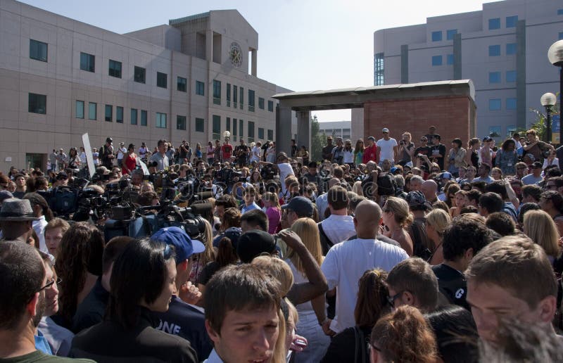 Fans gather to remember Michael Jackson in front of the UCLA Medical Center in Westwood, where the King of Pop passed away. Fans gather to remember Michael Jackson in front of the UCLA Medical Center in Westwood, where the King of Pop passed away.