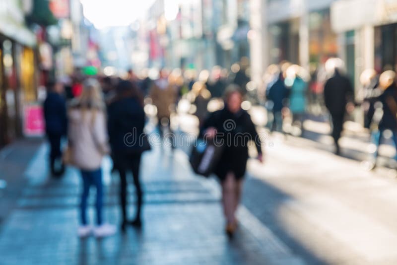 Crowd of people on a shopping street royalty free stock photo Crowd of people on a shopping street royalty free stock photo