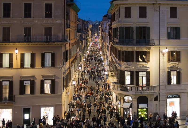 Video effect on the steps in fashion store and jeweller's Louis Vuitton,  Via dei Condotti, Rome, Lazio, Italy, Europe Stock Photo - Alamy