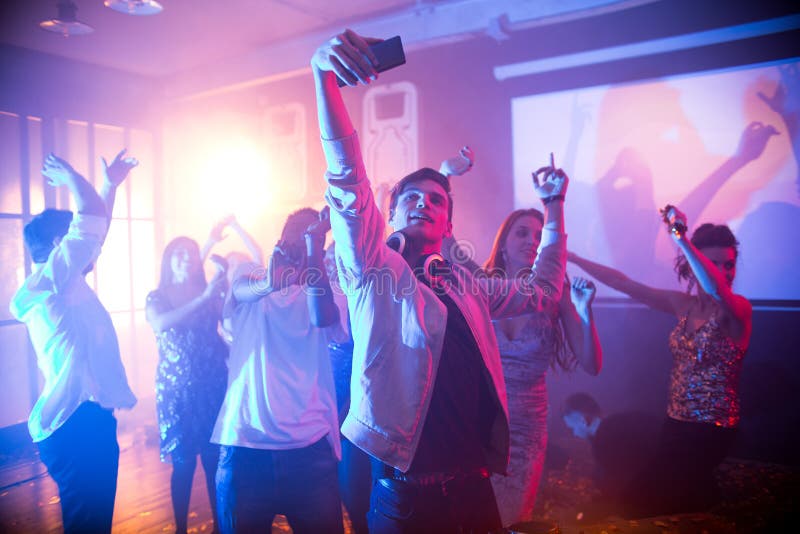 Teenager Taking Selfie on Dance Floor Stock Photo - Image of ...