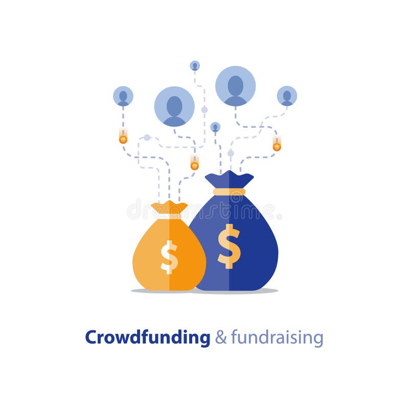 Fundraising campaign, crowdfunding concept, charity donation, vector illustration stock illustration Fundraising campaign, crowdfunding concept, charity donation, vector illustration stock illustration