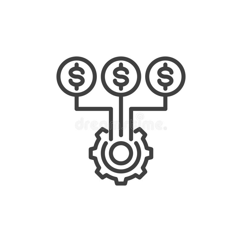 Crowdfunding project line icon royalty free illustration