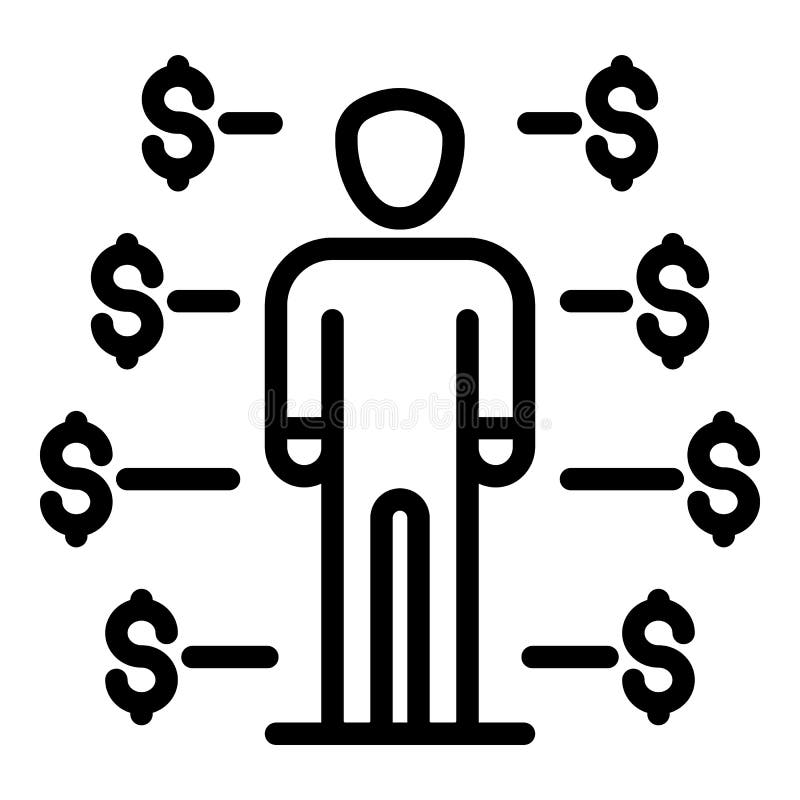Crowdfunding symbol för manstart, översiktsstil royaltyfri illustrationer Crowdfunding symbol för manstart, översiktsstil royaltyfri illustrationer