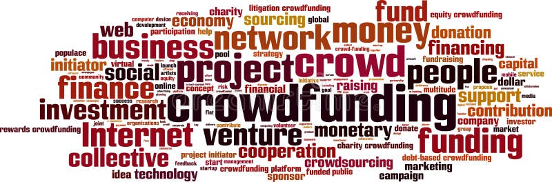 Crowdfunding word cloud stock vector. Illustration of finance - 146335409