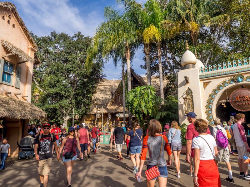 Crowds In Adventureland At Disneyland Park Editorial Stock Photo