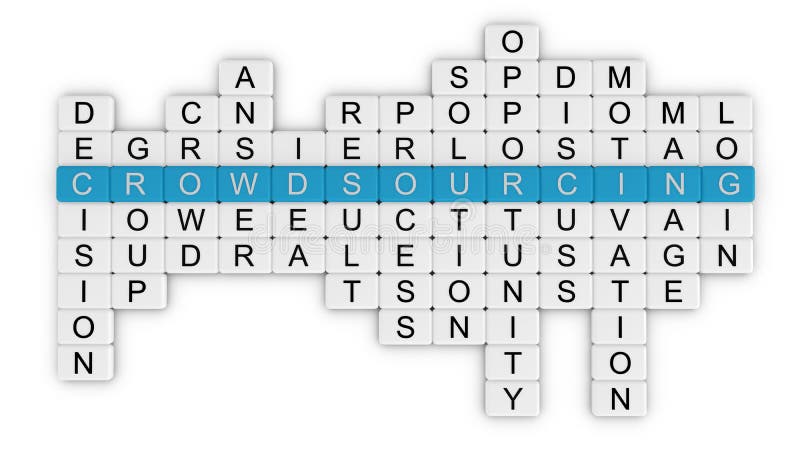 Crowdsourcing crossword_top view vector illustration Crowdsourcing crossword_top view vector illustration