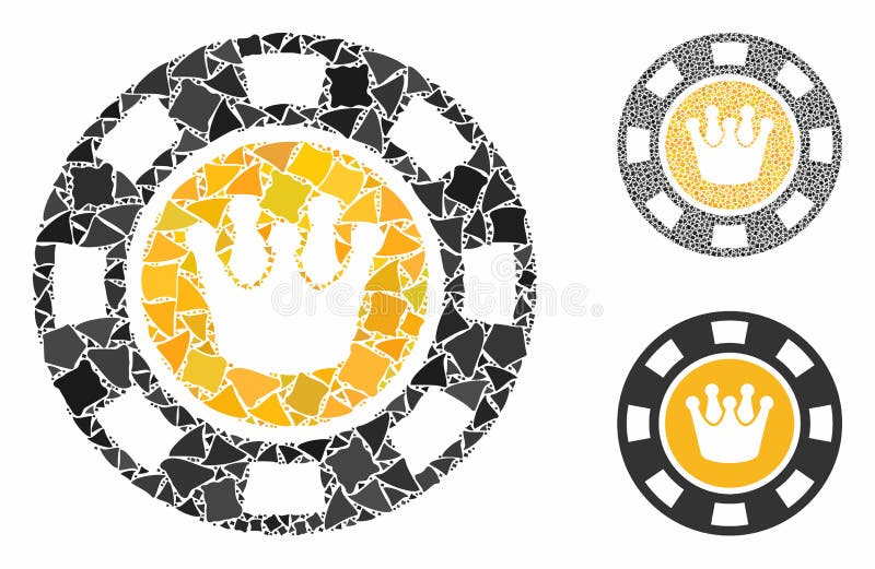 Crown casino chip Composition Icon of Rough Parts royalty free illustration