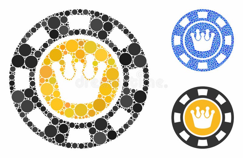 Crown Casino Chip Composition Icon of Round Dots royalty free illustration