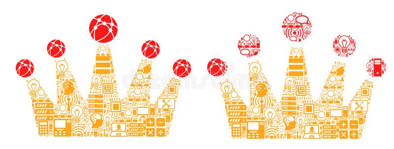Crown Collage Icon for BigData and Computing royalty free illustration