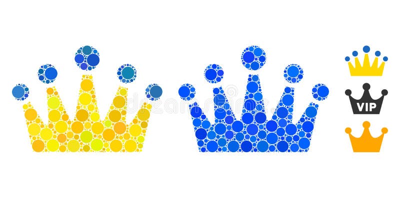 Crown Composition Icon of Circle Dots stock illustration
