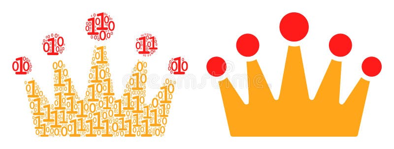Crown Composition of Binary Digits stock illustration