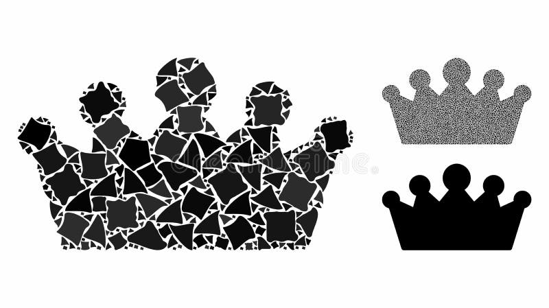 Crown Composition Icon of Trembly Pieces stock illustration