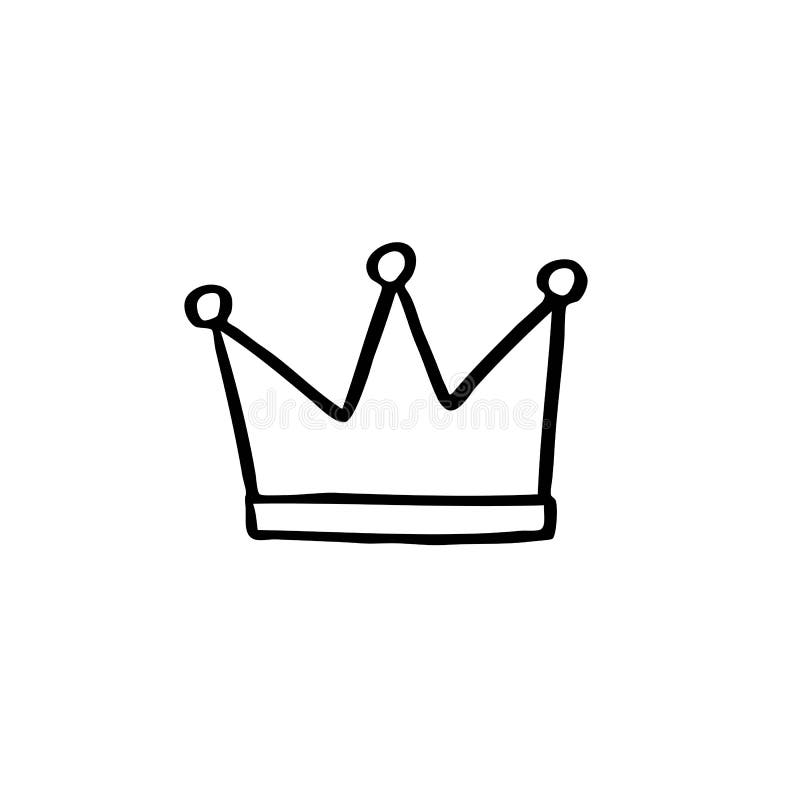 Crown Doodle Icon, Vector Illustration Stock Illustration ...