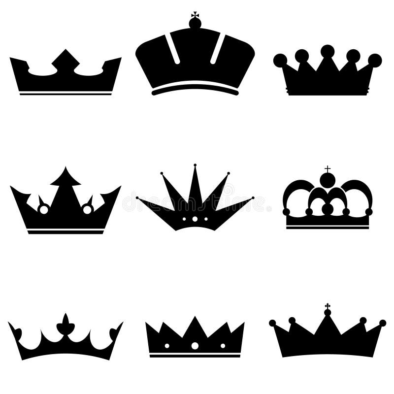 Crown icons simple stock vector. Illustration of high - 14494228