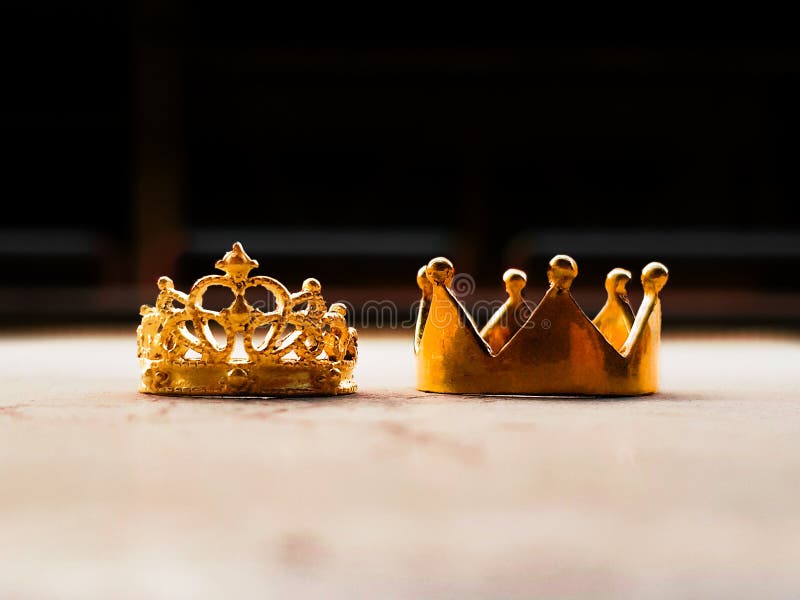 Queen And King With Crowns Hugging Isolated Free Stock Photo and